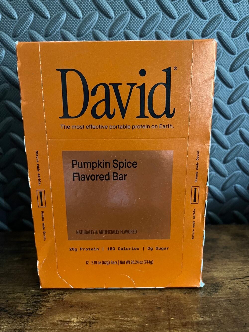David Protein Pumpkin Spice Flavored Protein Bar 12 Count EXP 6/27 NEW IN BOX